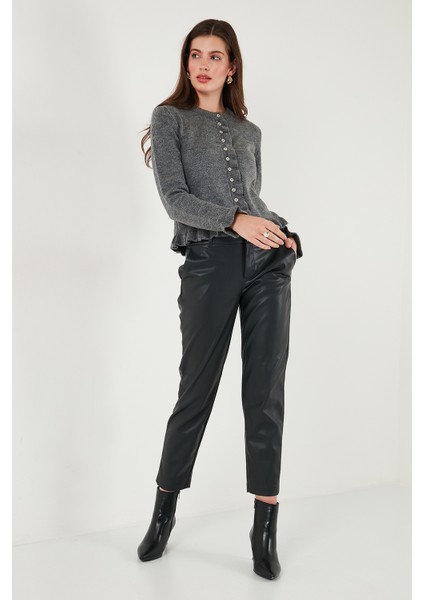 Premium Pile Detaylı Regular Fit Yuvarlak Yaka Triko Hırka Bayan Hırka 680HI00038 fırsatları