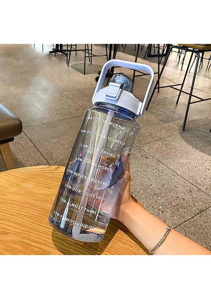 GYBL4503 2000ML Samanlı Büyük Kapasiti Açık Hava Spor Su Şişesi, Özlik: Mavi Blue (Yurt Dışından)