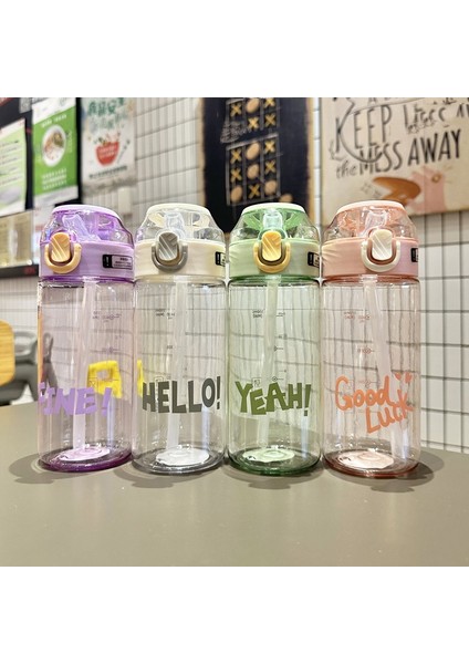 Öğrenci Taşınabilir Sipi Saman Büyük Kapasiti Damla Dayanıklı Plastik Bardaklar 550ML Green (Yurt Dışından) fiyatları