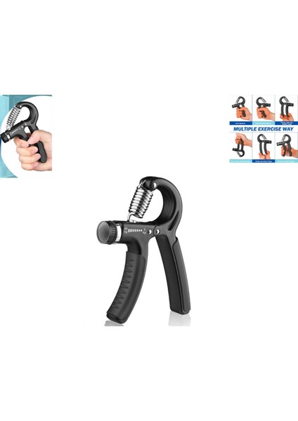 Metal Yaylı Ayarlanabilir Dirençli Egzersiz Yayı Siyah Renk El Yayı