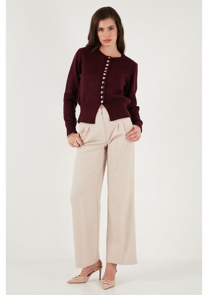 Premium Comfort Fit Yuvarlak Yaka Crop Triko Hırka Bayan Hırka 680HI00164 indirimleri