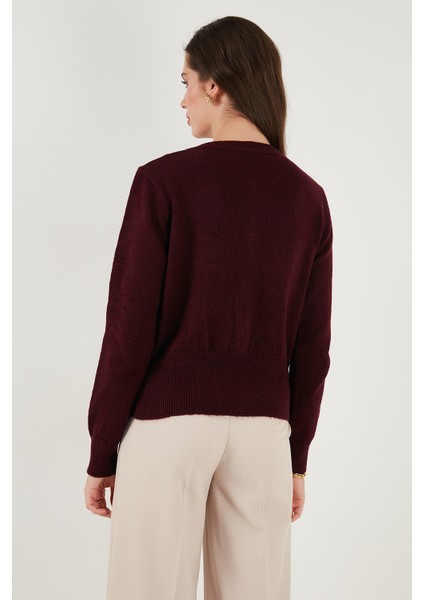 Premium Comfort Fit Yuvarlak Yaka Crop Triko Hırka Bayan Hırka 680HI00164