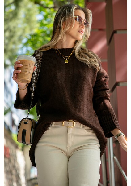 Regular Fit Bisiklet Yaka Basic Triko Kazak Bayan Kazak 4616213 fiyatları