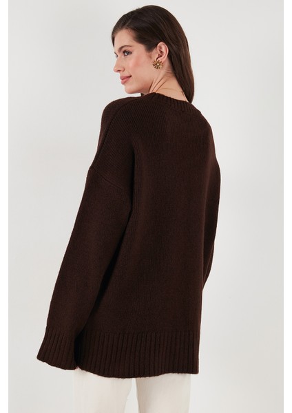 Regular Fit Bisiklet Yaka Basic Triko Kazak Bayan Kazak 4616213