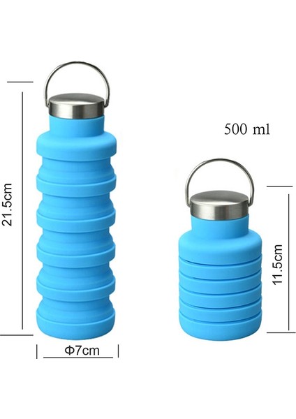 500ML Açık Hava Spor Silikon Teskopik Fincan Taşınabilir Katlanabilir Seyahat Su Su Isıtıcısı Purple Handle Lid (Yurt Dışından) modelleri