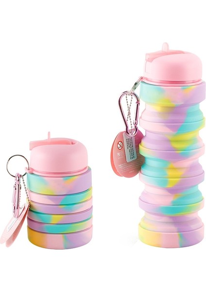 350 ml Silikon Katlanır Su Kupası Taşınabilir Açık Spor Su Şişesi Büyük Kapasiti Geri Çekilebilir Seyahat Kupası (Yurt Dışından)