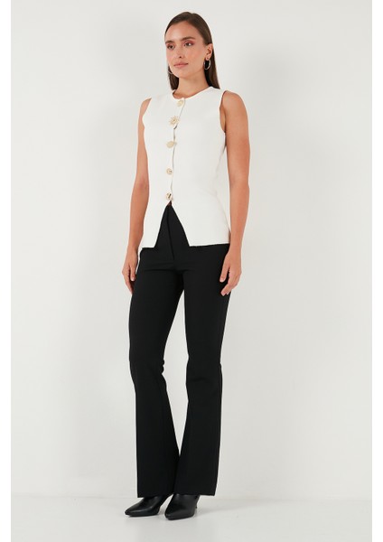 Premium Regular Fit Bisiklet Yaka Düğme Detaylı Yelek Bayan Yelek 680YE00043 fiyatları