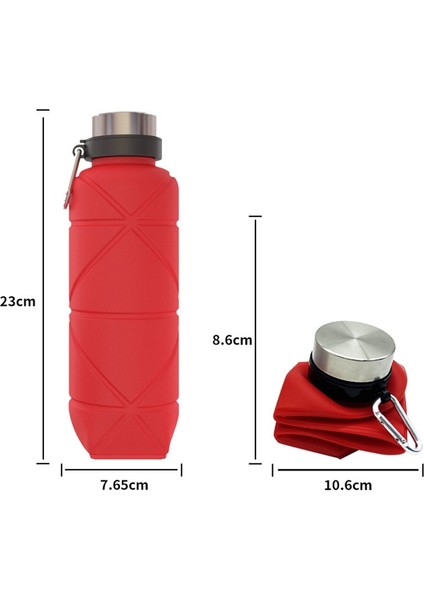 700ML Açık Silikon Katlanır Su Kupası Teskopik Su Şişesi Seyahat Içme Kupası Karabinli 700ML Grey (Yurt Dışından) modelleri