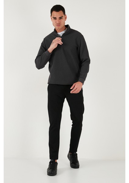 Pamuklu Regular Fit Yarım Fermuarlı Dik Yaka Sweat Erkek Sweat 5905716 fiyatları