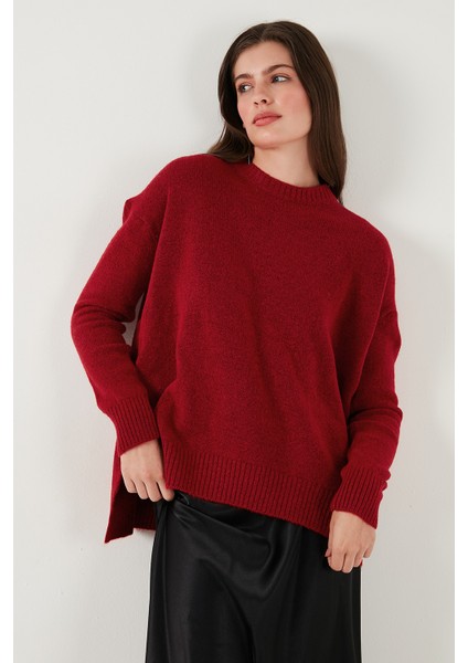 Rahat Kesim Yırtmaç Detaylı Bisiklet Yaka Kazak Bayan Kazak 4616142Y fırsatları