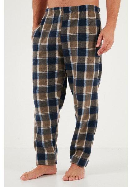 Ekoseli Regular Fit Düğmeli Bisiklet Yaka Kışlık Polar Pijama Takımı Erkek Pijama Takımı 60961008 indirimleri