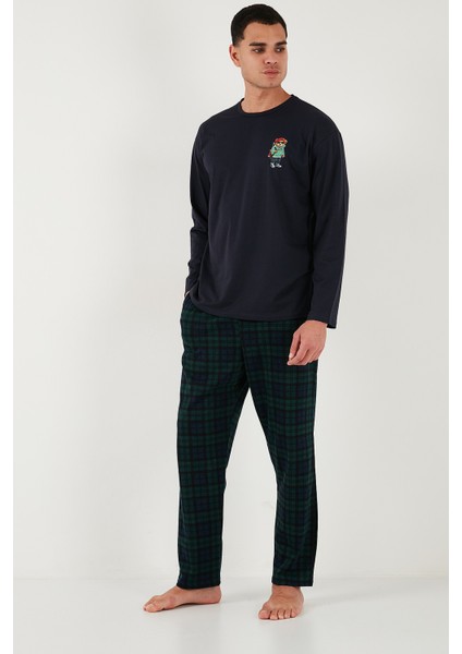 Ekoseli Regular Fit Yüksek Bel Cepli Bisiklet Yaka Pijama Takımı Erkek Pijama Takımı 6574002 fiyatları