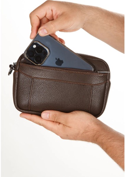 Erkek El Askılı Portföy Clutch El Çantası NEWPOLO256 - Kahverengi fiyatları
