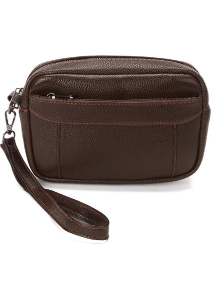 Erkek El Askılı Portföy Clutch El Çantası NEWPOLO256 - Kahverengi