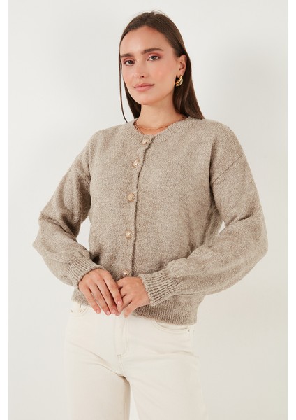 Premium Regular Fit Bisiklet Yaka Yumuşak Dokulu Hırka Bayan Hırka 680HI00147 modelleri