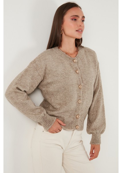 Premium Regular Fit Bisiklet Yaka Yumuşak Dokulu Hırka Bayan Hırka 680HI00147 indirimleri