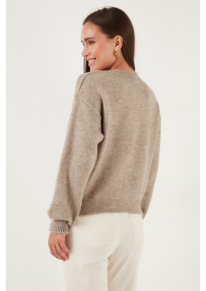 Premium Regular Fit Bisiklet Yaka Yumuşak Dokulu Hırka Bayan Hırka 680HI00147