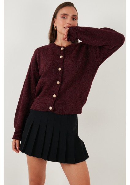 Premium Regular Fit Bisiklet Yaka Yumuşak Dokulu Hırka Bayan Hırka 680HI00147 modelleri