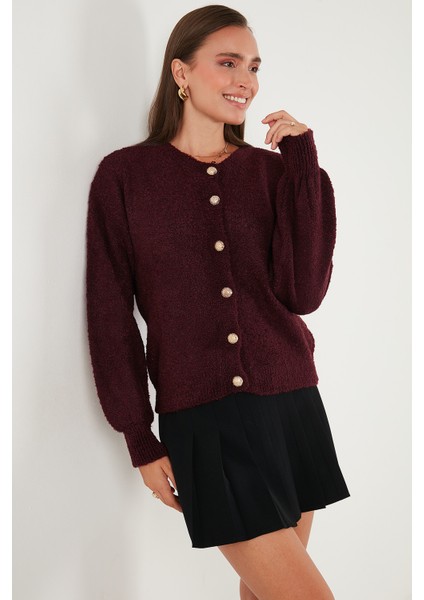 Premium Regular Fit Bisiklet Yaka Yumuşak Dokulu Hırka Bayan Hırka 680HI00147 indirimleri