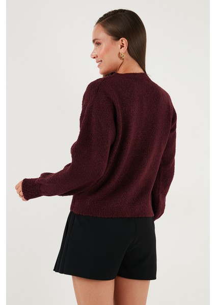 Premium Regular Fit Bisiklet Yaka Yumuşak Dokulu Hırka Bayan Hırka 680HI00147