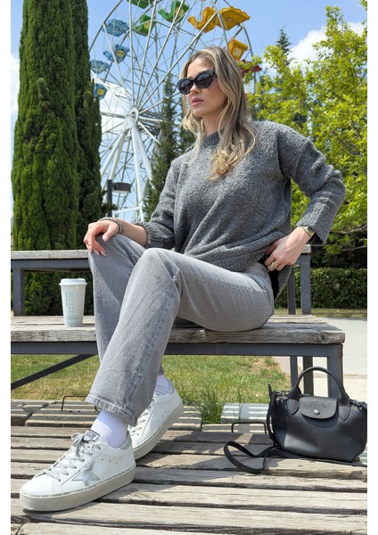 Regular Fit Dik Yaka Yumuşak Dokulu Triko Kazak Bayan Kazak 4616222 fiyatları