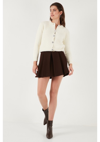 Fitted Fit Bisiklet Yaka Yumuşak Dokulu Crop Hırka Bayan Hırka 4615559 modelleri