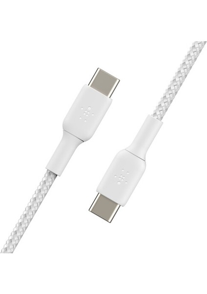 Boost Charge Örgülü 60W Usb-C - Usb-C Kablosu 1m, Beyaz modelleri