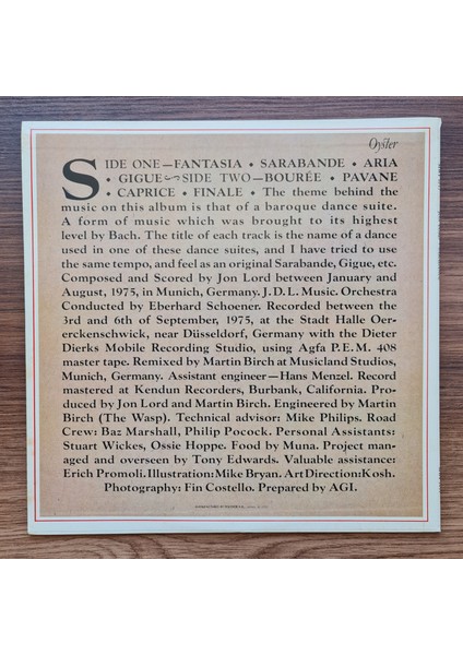Jon Lord – Sarabande fiyatları