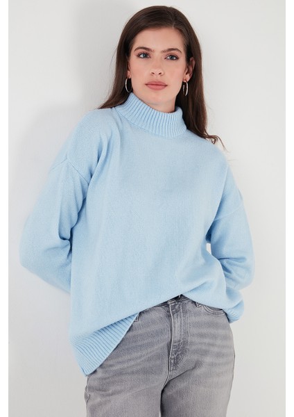 Premium Oversize Fit Balıkçı Yaka Yumuşak Dokulu Triko Kazak Bayan Kazak 680KZ00469 indirimleri