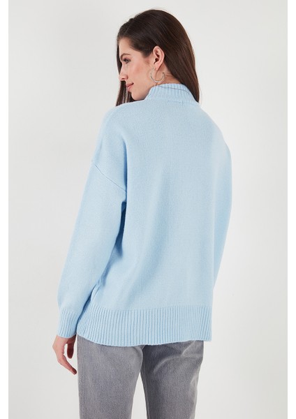 Premium Oversize Fit Balıkçı Yaka Yumuşak Dokulu Triko Kazak Bayan Kazak 680KZ00469