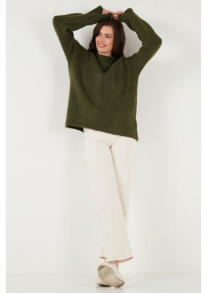 Regular Fit Bisiklet Yaka Basic Triko Kazak Bayan Kazak 4616213 modelleri