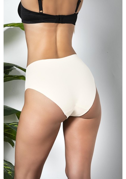 - 3'lü Paket Dikişsiz, Iz Yapmaz, Lazer Kesim, Yüksek Bel Slip Külot Ekru (MGP21263) fiyatları