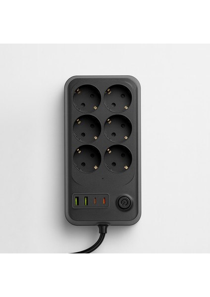 6 Prizli 4 USB Girişli Akım Korumalı Topraklı Golyat Grup Şarj Fiş Priz 2 Metre Uzatma Kablosu fiyatları