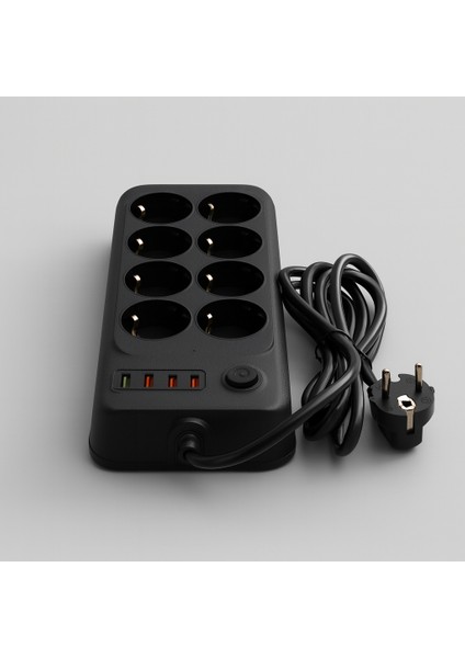 8 Prizli 4 USB Girişli Akım Korumalı Topraklı Golyat Grup Şarj Fiş Priz 2 Metre Uzatma Kablosu modelleri