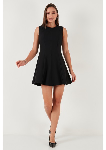 Regular Fit Bisiklet Yaka Volanlı Mini Boy Elbise Bayan Elbise 6525647 fiyatları