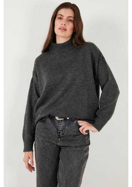 Premium Oversize Fit Balıkçı Yaka Yumuşak Dokulu Triko Kazak Bayan Kazak 680KZ00469 indirimleri