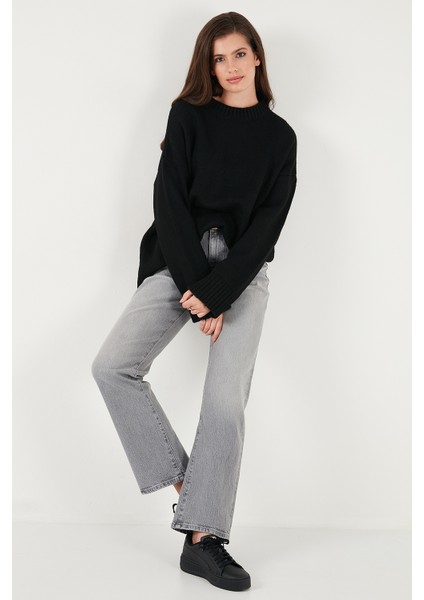 Regular Fit Bisiklet Yaka Basic Triko Kazak Bayan Kazak 4616213 fırsatları