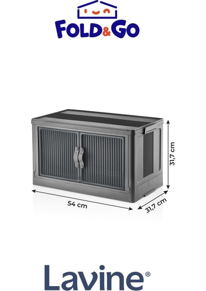 Lavine Fold&Go Tekli Portatif Organizer Dolap ”antrasit” Çok Amaçlı Mıknatıs Kapaklı Katlanır İstiflenebilir fiyatları