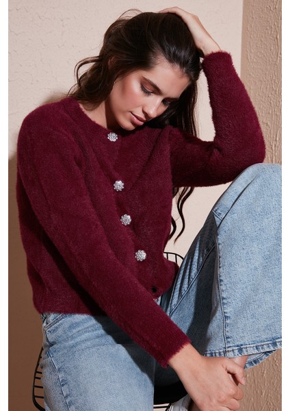 Fitted Fit Bisiklet Yaka Yumuşak Dokulu Crop Hırka Bayan Hırka 4615559 fiyatları