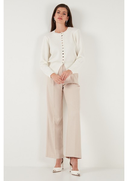 Premium Comfort Fit Yuvarlak Yaka Crop Triko Hırka Bayan Hırka 680HI00164 modelleri