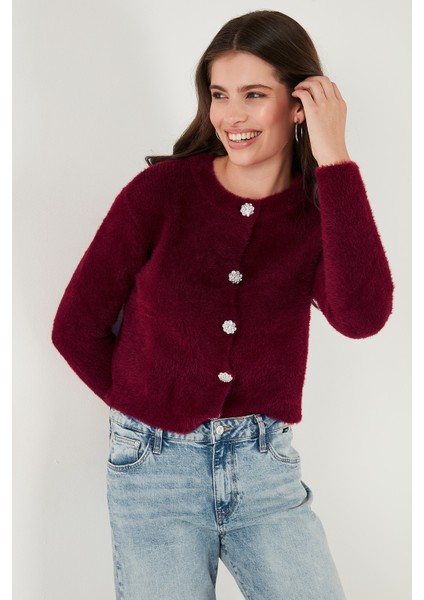 Fitted Fit Bisiklet Yaka Yumuşak Dokulu Crop Hırka Bayan Hırka 4615559 fırsatları