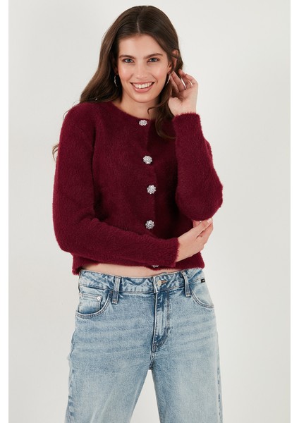 Fitted Fit Bisiklet Yaka Yumuşak Dokulu Crop Hırka Bayan Hırka 4615559 indirimleri