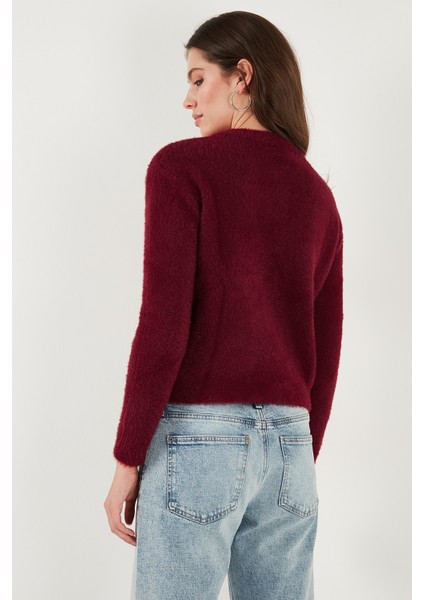 Fitted Fit Bisiklet Yaka Yumuşak Dokulu Crop Hırka Bayan Hırka 4615559