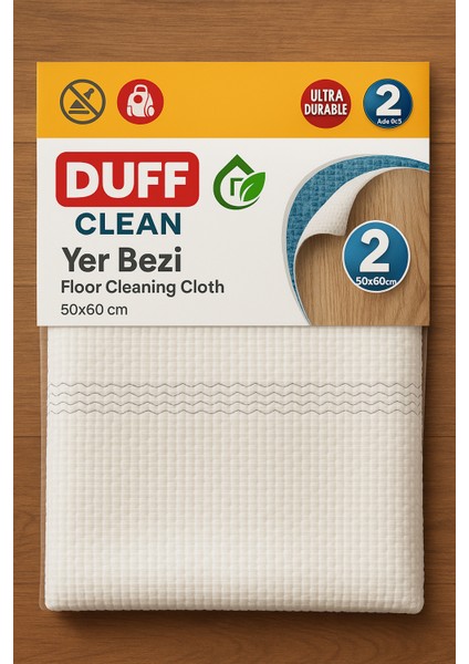 2 Adet Büyük Boy Mucize Yer Silme Bezi - Temizlik Bezi - Sıkması Rahat Yer Bezi -50X70-
