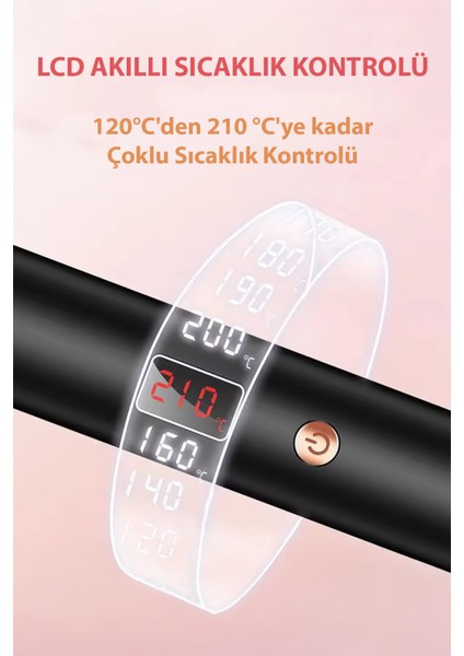 Çift Ptc 3 In 1 Lcd Ekran Iyonik Termal Fırça Saç Şekillendirici Tarak - 38 Mm