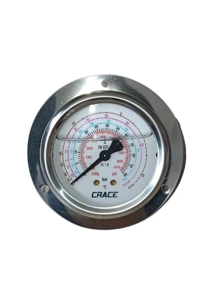 Rıng-63-K1-16-01 Alçak Bas. Ark.çık. Flanşlı Glis. Manometre R-22/R-134A/R-404A