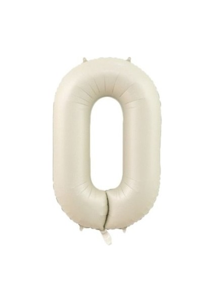 0 Rakamı Krem Folyo Balon 34 Inch 86 cm