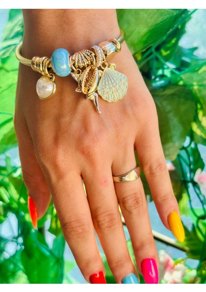 Deniz Kabuklu Melek ve Kalpli Kadın Kelepçe Bileklik indirimleri