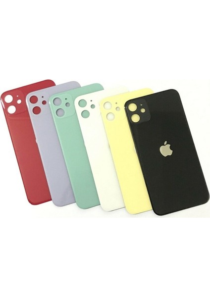 Uyumlu Iphone 11 Arka Kapak Lazer Kesim ( Pil Kapağı ) Cam -Yeşil