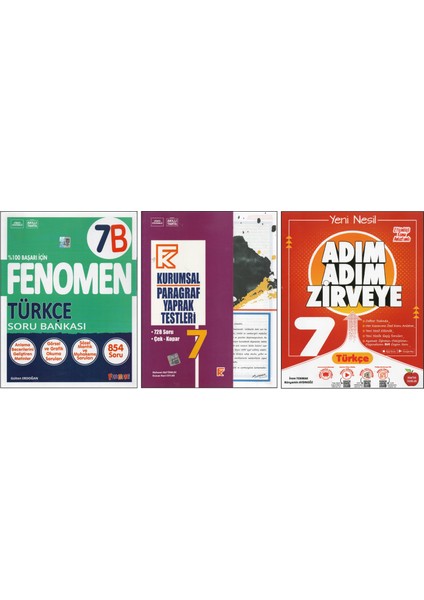 Fenomen Yayıncılık Fenomen 7. Sınıf 7b Türkçe+Kurmay Kurumsal Paragraf Yt+Newton Adım Adım Z.türkçe (3 Kitap) 202500454
